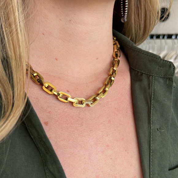 Eddie Borgo Supra Link Chain /necklace in Gold Bronze 17" Length - Picture 2 of 15